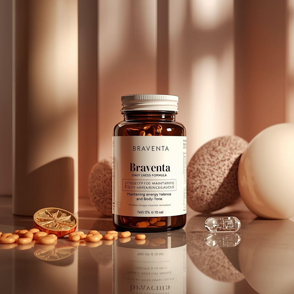 Braventa supplement bottle with daily wellness formula